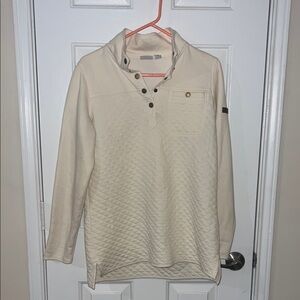L.L. Bean Cream Quilted Women's Sweater